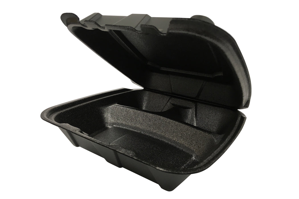 Foam U-Vent-Hinged Container 3-Compartment 200 Counts