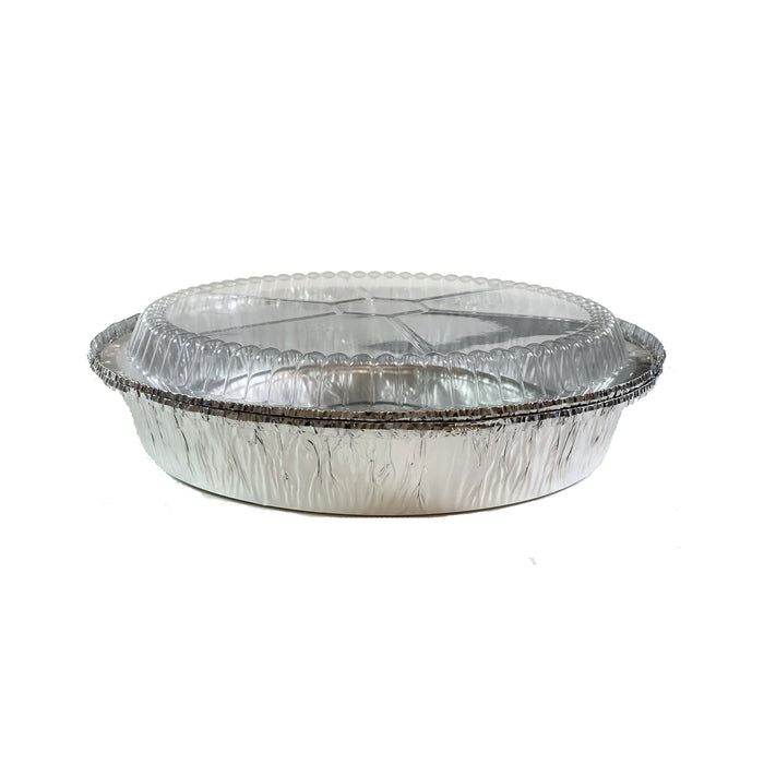 20 sets of 7-Inch Round Foil Pans with Plastic Dome Lids, Disposable Aluminum Pan for Roasting, Baking, or Cooking