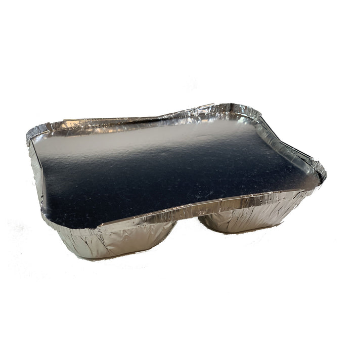 Disposable Aluminum Foil Tray with Paper Board Lids – 3 Compartment Foil Pan 8.75" x 6.5" X 1.5"