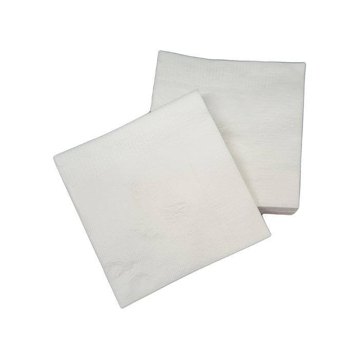 Square Paper Napkins, White Disposable Napkin, 9" x 9" Cocktail and Cleaning Surfaces Single-Use Napkins - 1-ply, 1/4 fold - Pack of 500