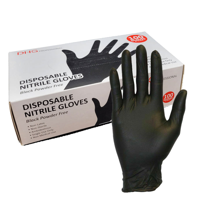 Food Service Food Handling Cleaning Gloves Nitrile Gloves Black Powder Free (100 gloves)