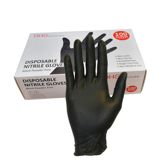 Food Service Food Handling Cleaning Gloves Nitrile Gloves Black Powder Free (100 gloves)