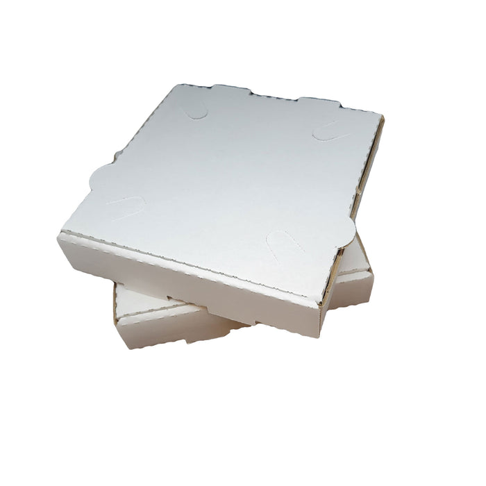 50 Pack Corrugated Pizza Box - White Cardboard