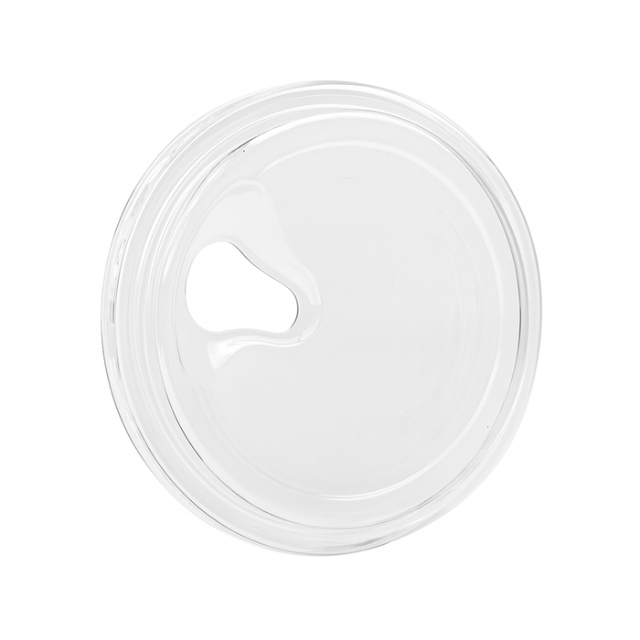 Strawless Plastic Lids, 98mm Diameter, Fits 12-24 Oz Cups, Crystal Clear PET Plastic Sip Lids