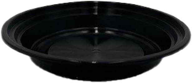 8oz Food Prep Containers with Black Base & Clear Lids - 6” Round & 1" Depth Microwavable Disposable Freezer-Safe BPA-Free Plastic Meal Storage, Combo Pack of 150 sets