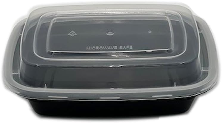 150 Combo Pack 8oz Rectangle Food Containers Meal Prep Microwavable