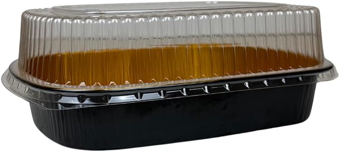 Medium Black and Gold Pan with Dome Lid | 50 Sets Big Pans with Dome Lids | Durable & Versatile Pans with Dome Lids Serving Foods Hot Meals Baking Desserts BBQs Catering