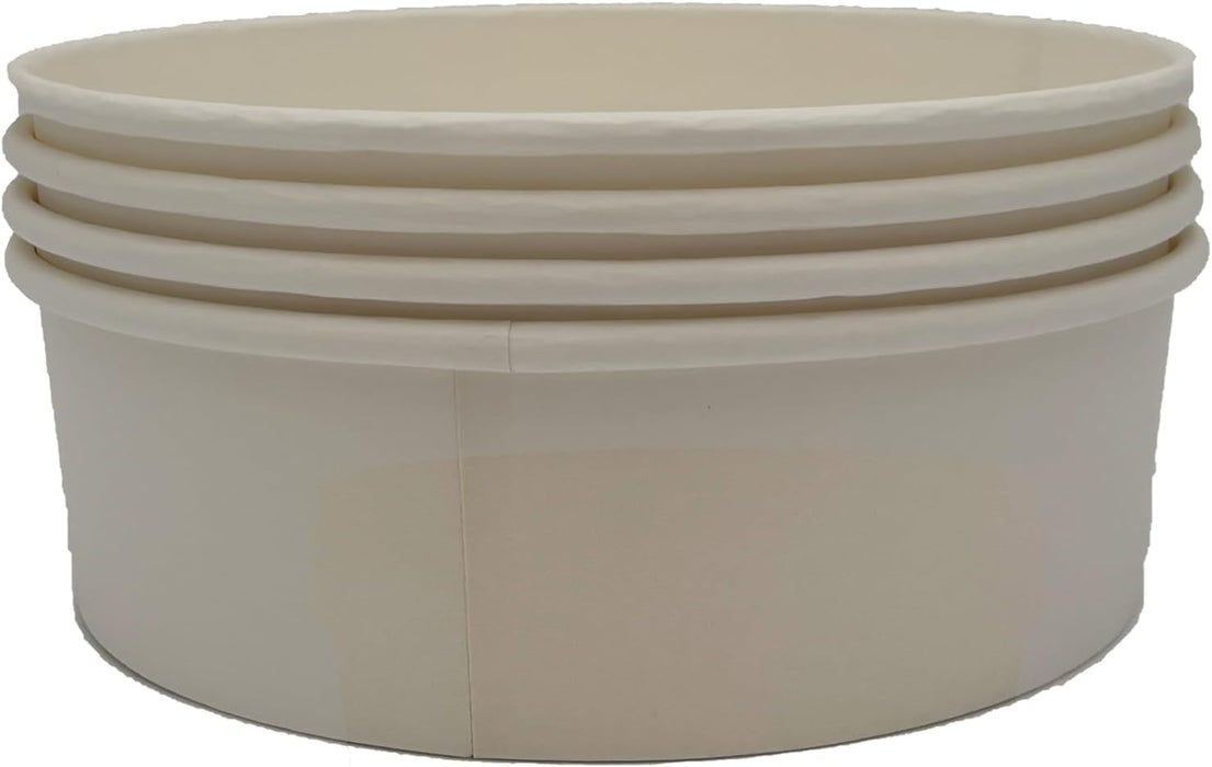 Disposable Paper Food Containers - 48 oz Round Short Shallow Bowls for Salad, Spaghetti, Meal Prep & Storage - BPA-Free, Portable Design for Home, Catering,Restaurants - 270 Bowls
