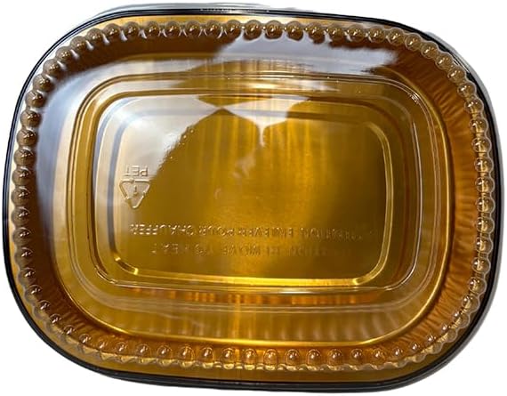 Small Black and Gold Pan with Dome Lid 8 3/16"x6 1/8" | 100 Sets Big Pans with Dome Lids | Durable & Versatile Pans with Dome Lids Serving Foods Hot Meals Baking Desserts BBQs Catering