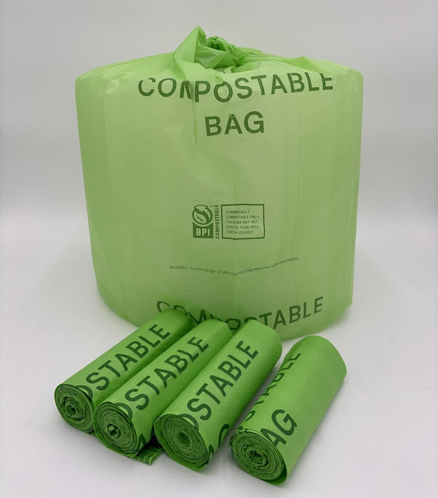 BPI Certified Compostable Trash Bags 13 Gallon Bags Compostable Liners 140 Counts