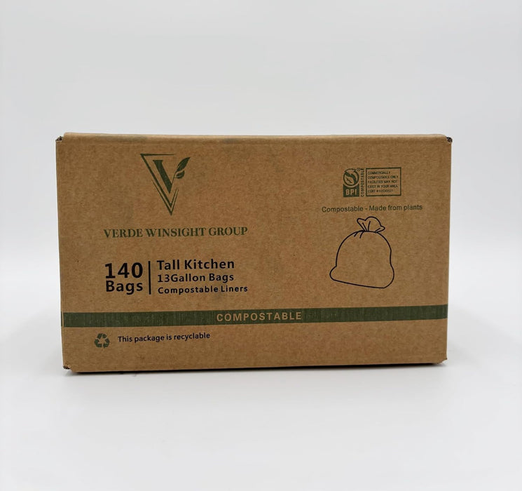 BPI Certified Compostable Trash Bags 13 Gallon Bags Compostable Liners 140 Counts