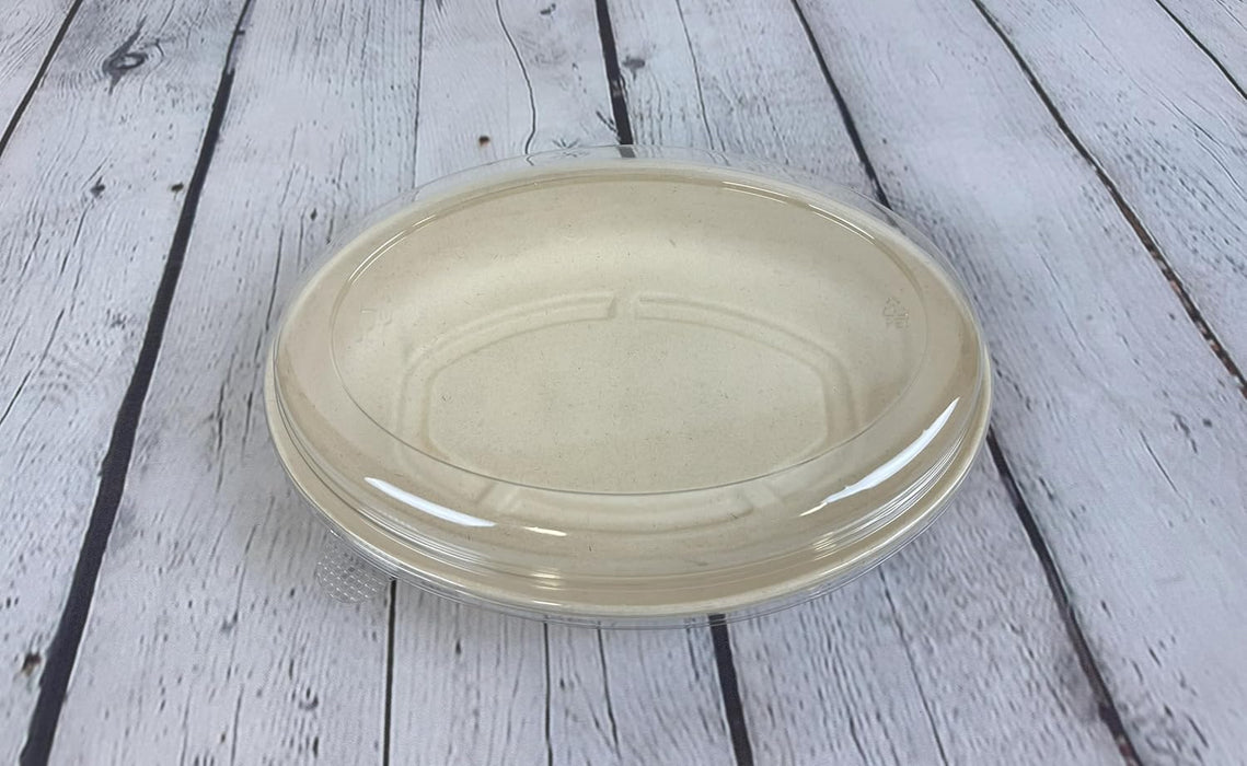 300 Sets of 26 oz Burrito Bowls WITH LIDS, Compostable Fiber, Biodegradable Bagasse Bowl