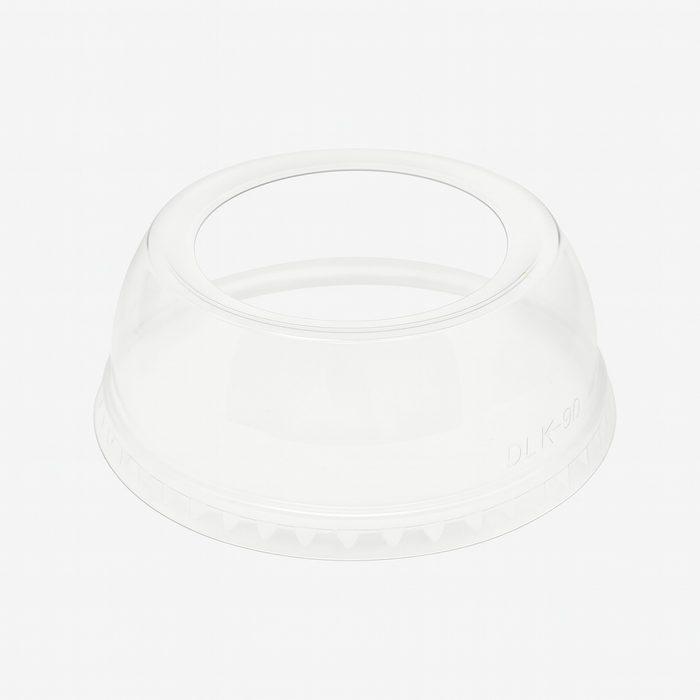 Wide Hole Dome Lid, PET 98mm Diameter Plastic Cold Cup Lids