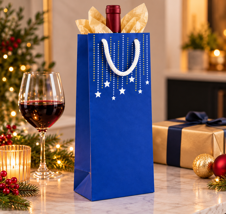 Case of 200 Pack Wine Gift Bag with Tag, Paper Bag, Tall Paper Wine Bottle Gift Bag for Christmas, Holidays, Birthdays, Weddings & Special Occasions
