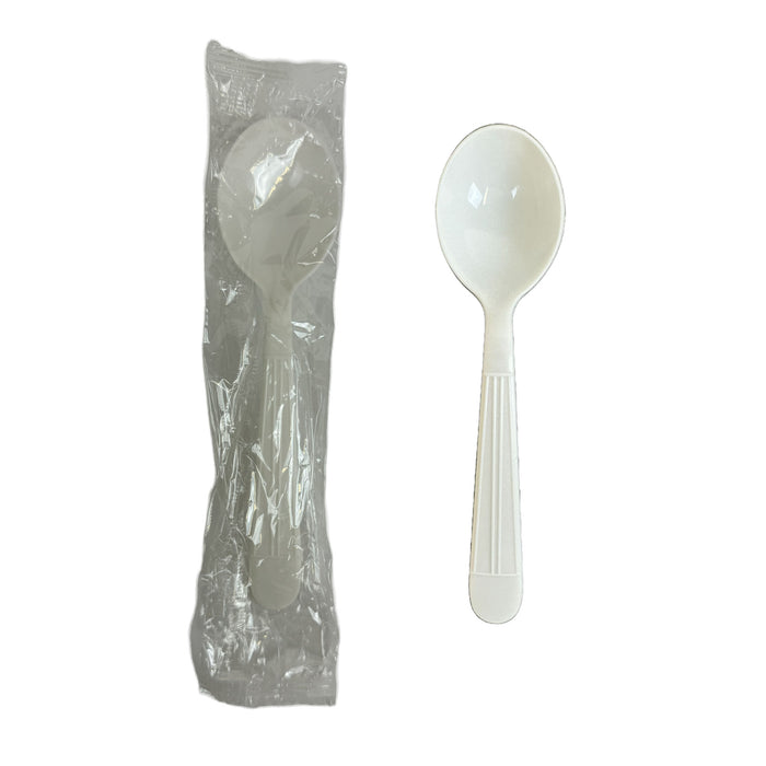 Heavy Weight Soup Spoons - White - Individually Wrapped Case of 1000 Counts
