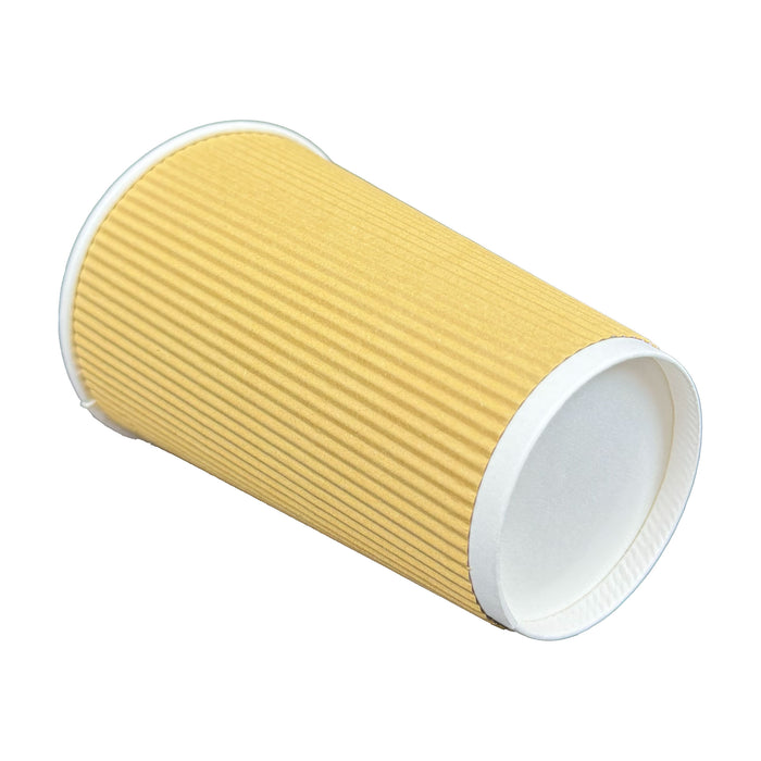 12 oz Corrugated Insulated Ripple Wall Paper Coffee Cups (Case of 500) Disposable To Go Cups for Hot Beverage or Cold Drinks Office, Home, Cafe, Camping
