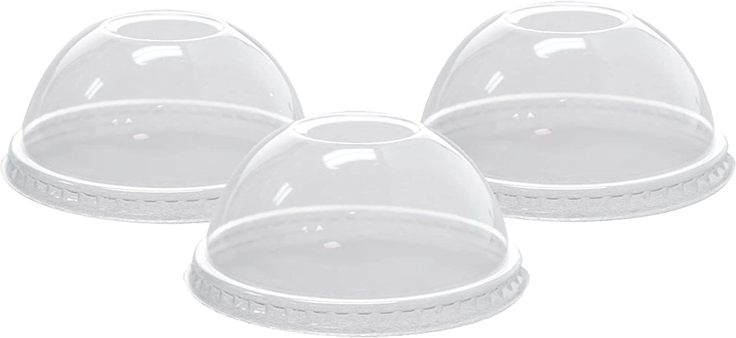 PET Plastic Dome Straw Slot Lid, Case of 1000 count
