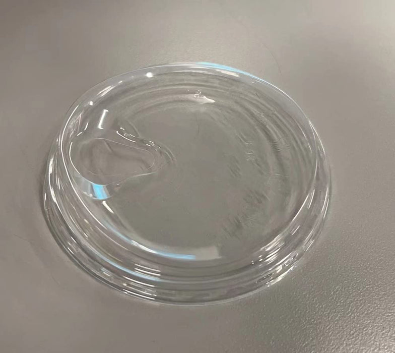 Strawless Plastic Lids, 98mm Diameter, Fits 12-24 Oz Cups, Crystal Clear PET Plastic Sip Lids