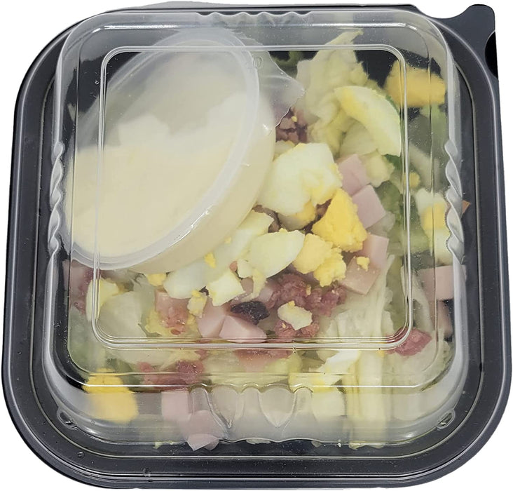 PP Pebble Box Serving Tray with Lid, Food Container (6x6" 1 Compartment)
