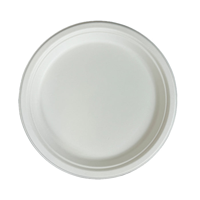 6 inches Bagasse Natural Biodegradable Sugarcane Plate Compostable Round Heavy Duty Plates