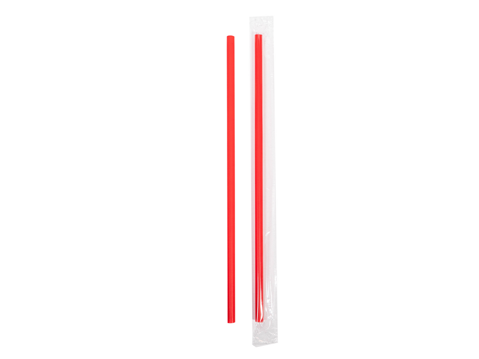 10-1/4 Inch Plastic Drinking Straw 7.5mm Wide Red Plastic Straw