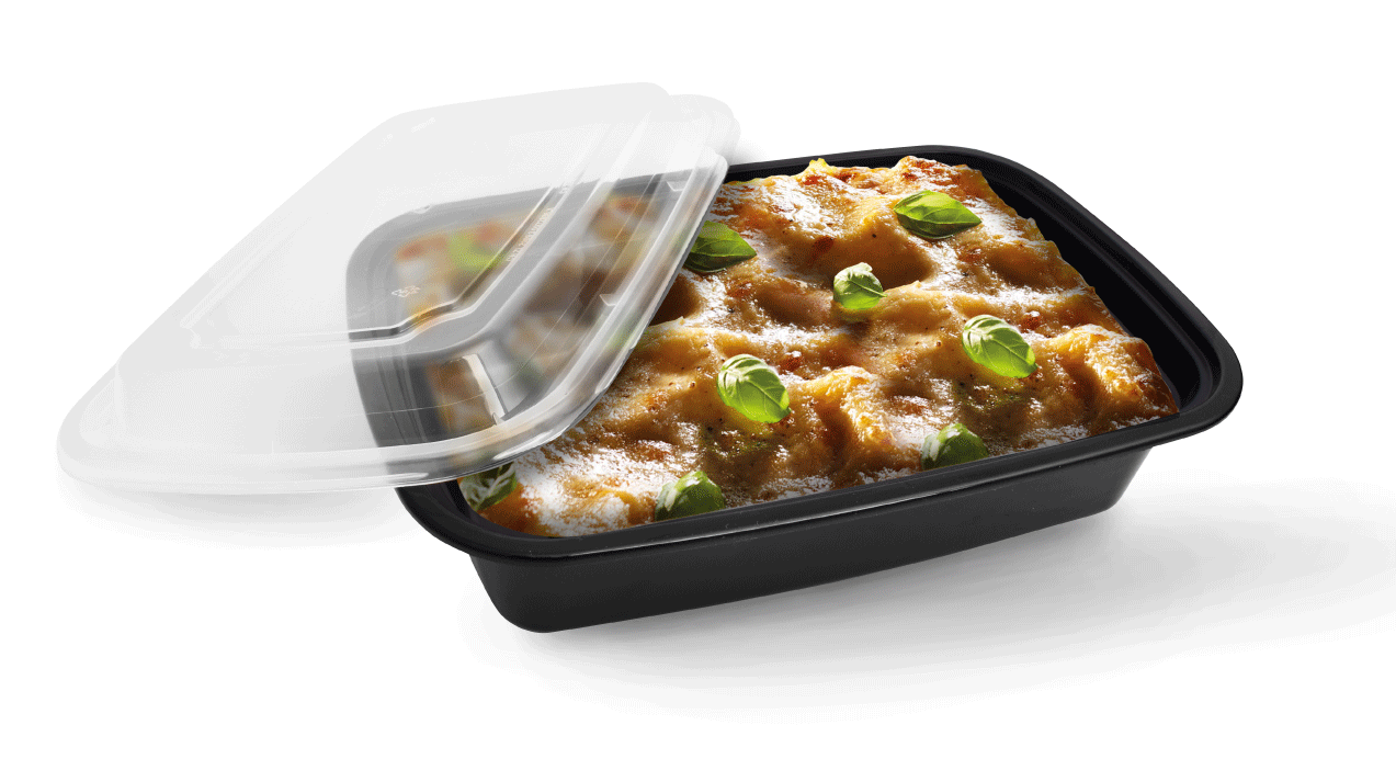 24oz Black Meal Prep Rectangle Single Compartment Food Containers.