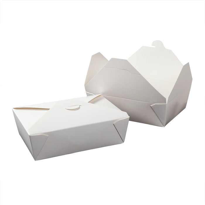 64oz White Folded Take out Paper Box, Disposable Paper Togo Containers #3