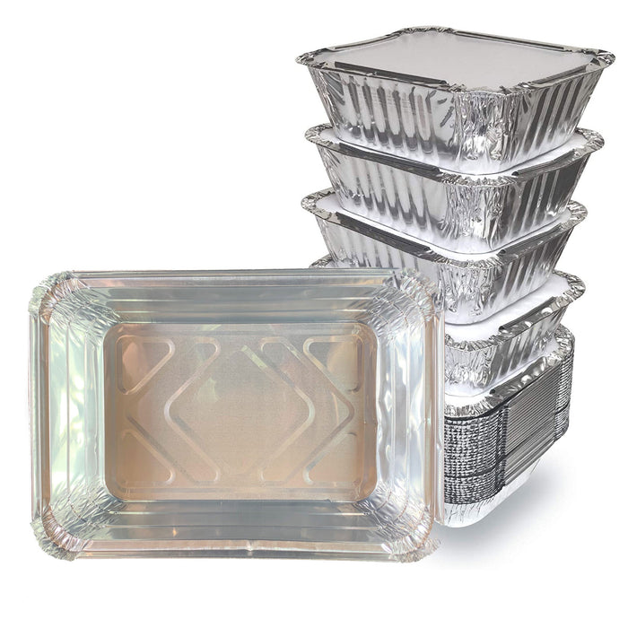 2.25LB Aluminum Foil Pan Containers with Lids Food Containers Disposable Easy Pack