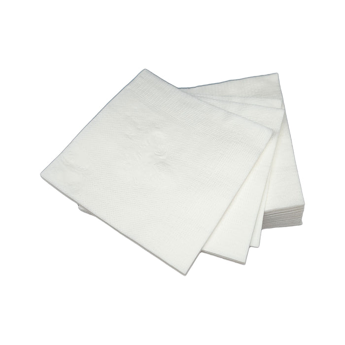 Square Paper Napkins, White Disposable Napkin, 9" x 9" Cocktail and Cleaning Surfaces Single-Use Napkins - 1-ply, 1/4 fold - Pack of 500
