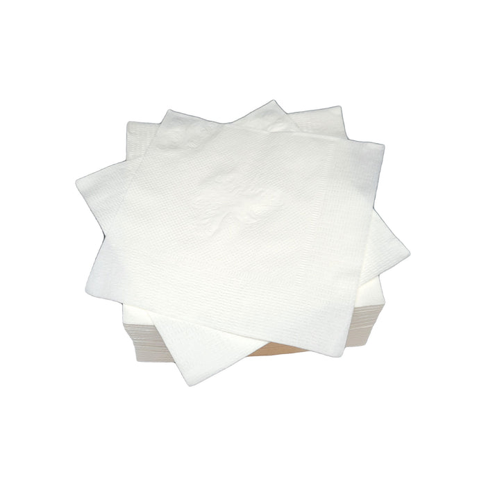 Square Paper Napkins, White Disposable Napkin, 9" x 9" Cocktail and Cleaning Surfaces Single-Use Napkins - 1-ply, 1/4 fold - Pack of 500