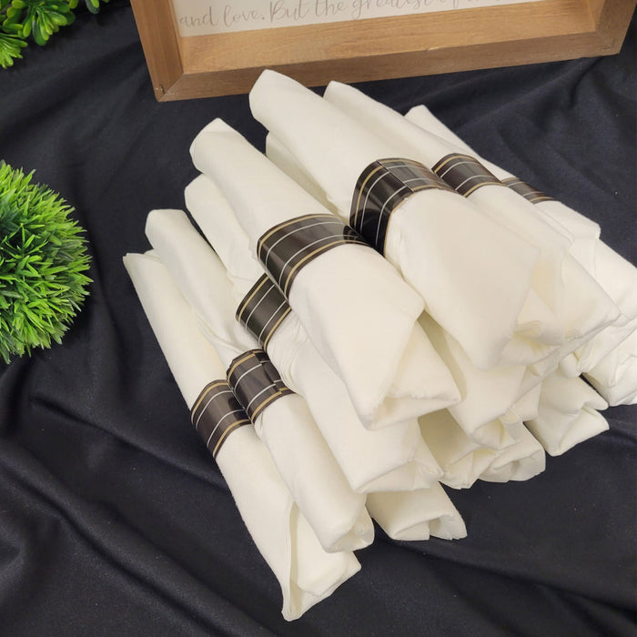 Pre-Rolled Dinner Napkin and Cutlery, Silver/Metallic Plastic