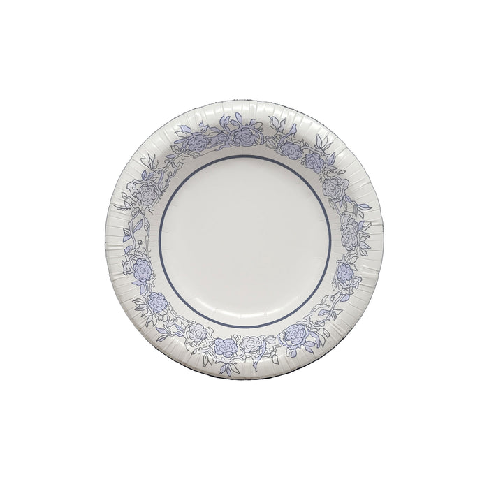 3-Piece Sets Beautifully Designed Blue Floral Paper Tableware - Luxury Disposable Tableware