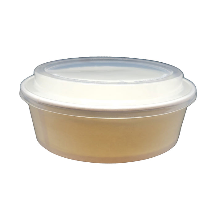 42oz White Paper Deli Containers and Clear Plastic Lids