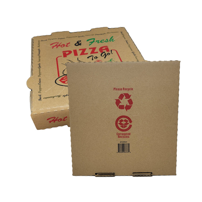 50 Pack Pizza Box 4 Color Print "Hot & Fresh" Pizza - Kraft Base