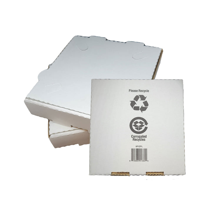 50 Pack Corrugated Pizza Box  - White Cardboard