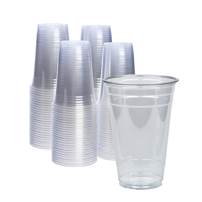20oz Crystal Clear PET Plastic Cups, Disposable Cold Cups
