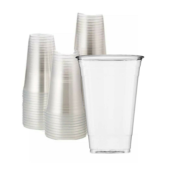 24oz Crystal Clear PET Plastic Cups, Disposable Cold Cups