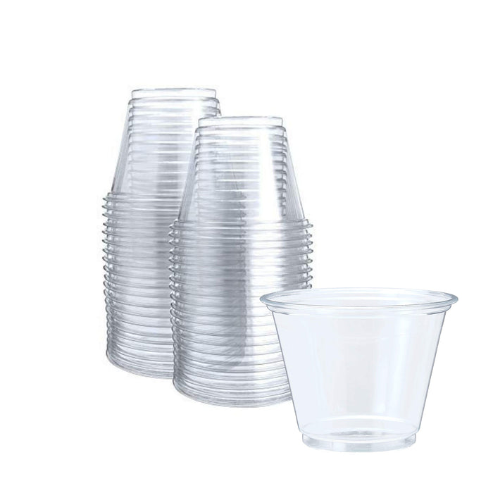 9oz Crystal Clear PET Plastic Cups, Disposable Cold Cups