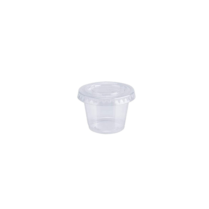 Case of 2500 Pack] 0.75oz /1oz Plastic Clear Portion Cups, Souffle