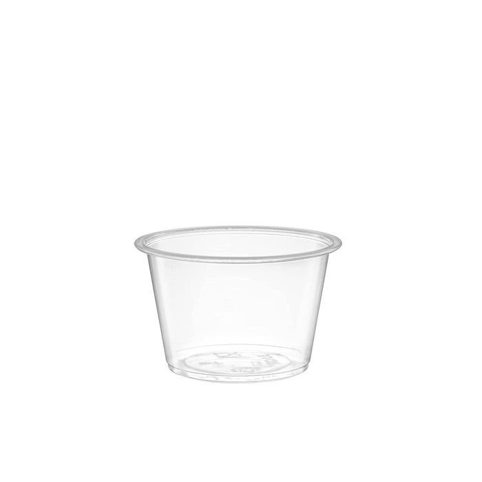 [Case of 2500 Pack] 1.5oz/2oz Plastic Clear Portion Cups, Souffle Cups, Clear Lids Sold Seperately