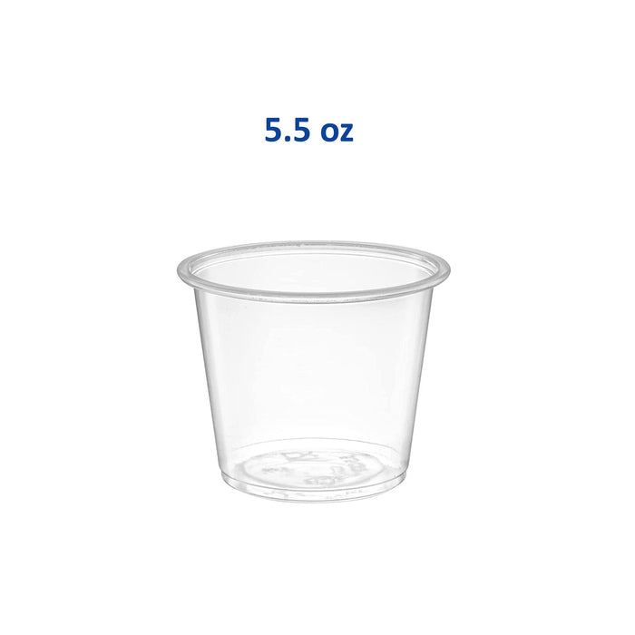[Case of 2500 Pack] 3.25oz/4oz/5oz Plastic Clear Portion Cups, Souffle Cups, Clear Lids Sold Seperately