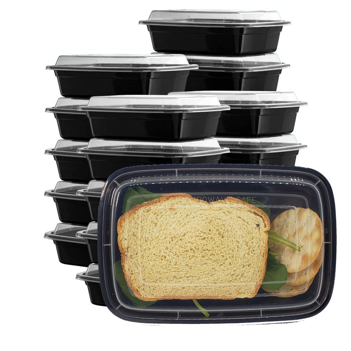28oz Rectangle Food Containers Meal Prep Microwavable Reusable Plastic BPA Free