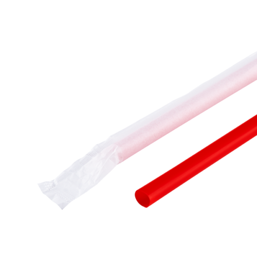 10.25 inch Giant Wrapped Red Plastic Straws, diameter 7mm,  Drinking Straws