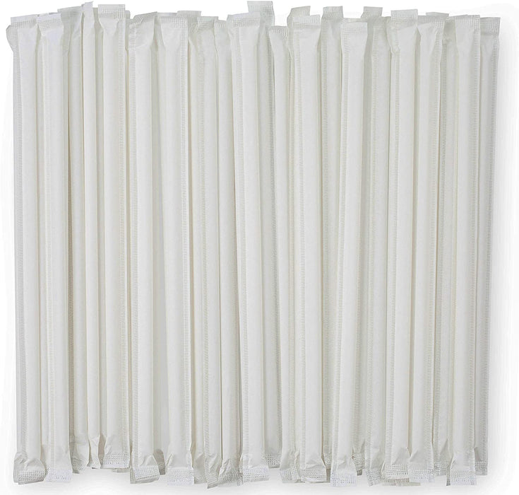 10.25 inch Clear Plastic Translucent Straws with Paper Wrapped Drinking Straws