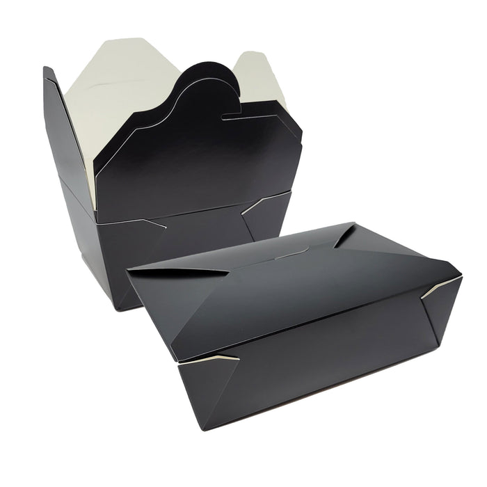 96 oz Black Folded Take out Paper Box, Disposable Paper Togo Containers #4